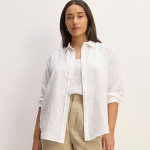 Everlane 100% linen white blouse